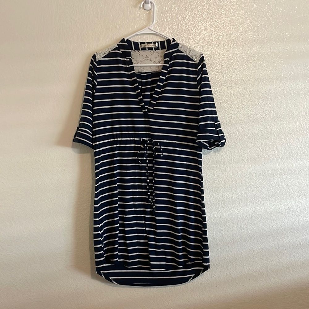 Super Cute Striped Mini Dress Sz L